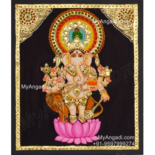 Kan Drishti Ganapathi Tanjore Painting