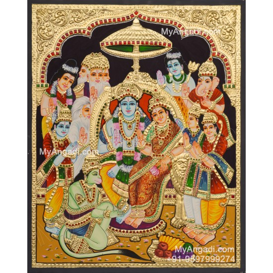 Ramar Pattabhishekam Tanjore Painting Tanjore Painting