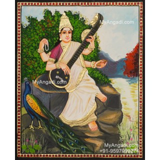 Saraswathi Tanjore Painting