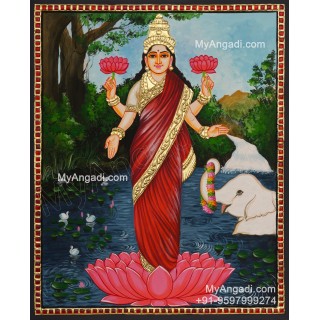 Gajalakshmi Tanjore Painting 