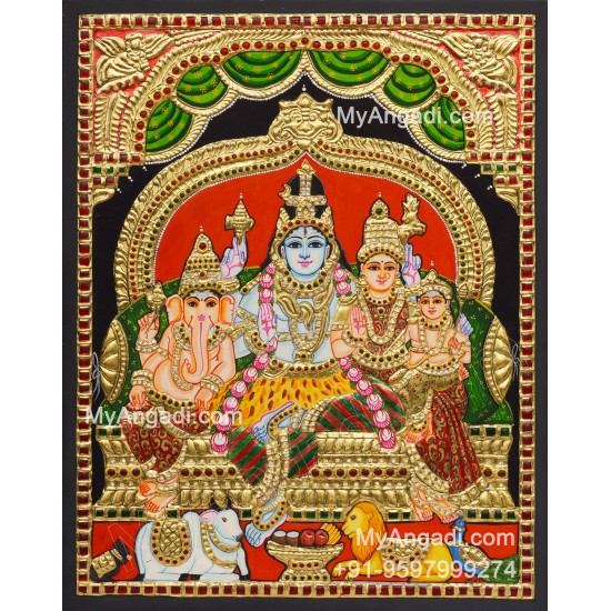 Shiva Family Tanjore Painting