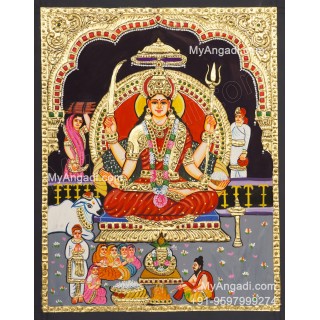 Santhoshi Maatha Tanjore Painting, Amman Tanjore Painting