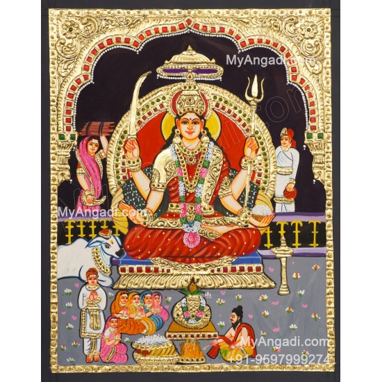 Santhoshi Maatha Tanjore Painting, Amman Tanjore Painting