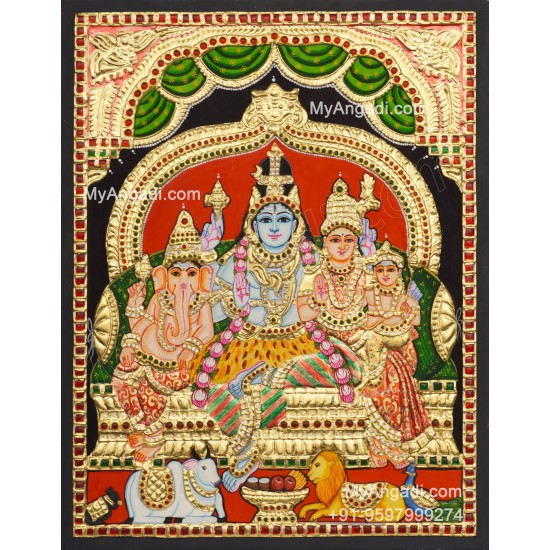 Shivan Family Tanjore Painting