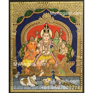 Shivan Family Tanjore Painting