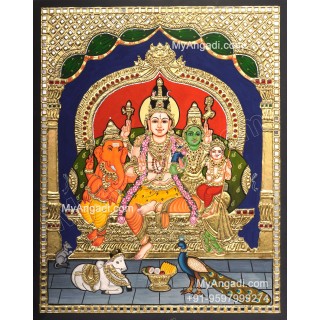 Shivan Family Tanjore Painting