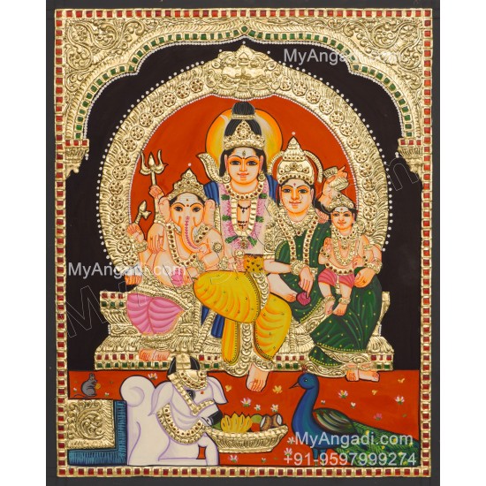 Shivan Family Tanjore Painting