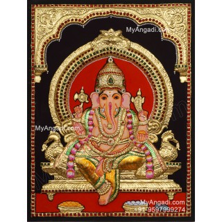 Ganesha 2D Tanjore Painting