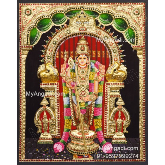 Thiruchendur Murugan 3D Tanjore Painting