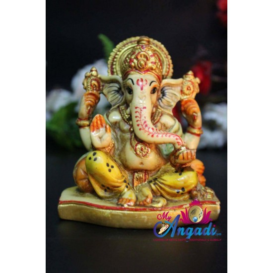 Ganesha Four Handed Resting Statue