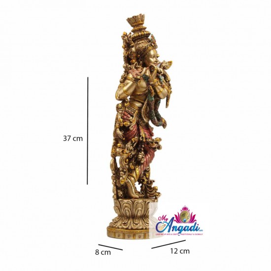 Radha Krishna Pair Standing Fine Metal Finish Statue