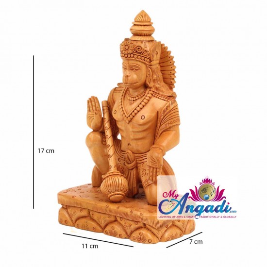 Hanuman Sitting - Wooden Statue