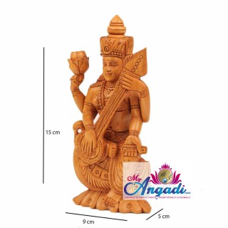 Saraswathi - Wooden Statue Saraswathi - Wooden Statue