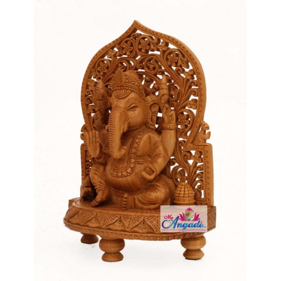 Ganesha Sitting - Wooden Statue