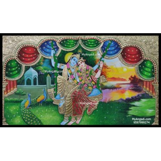 Radha Krishna Tanjore Painting