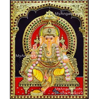 Ganesha 3D Tanjore Painting