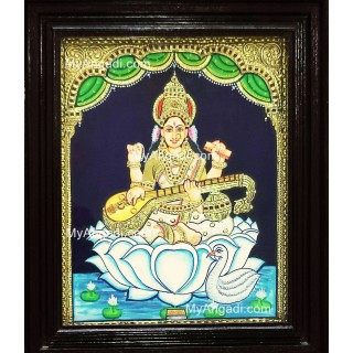 Saraswathi Tanjore Painting