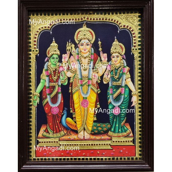 Murugan Valli Deivanai Tanjore Painting Murugan Valli Deivanai Tanjore Painting