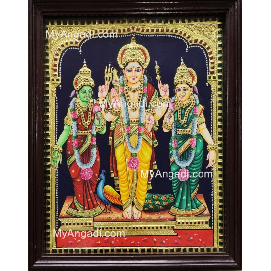 Murugan Valli Deivanai Tanjore Painting