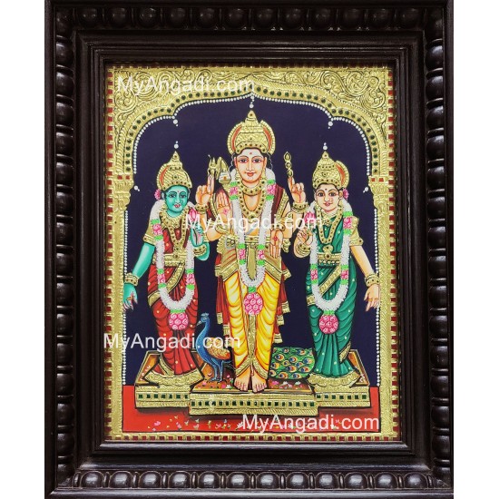 Murugan Valli Deivanai Tanjore Painting