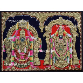 Balaji and Thaayar Tanjore Painting