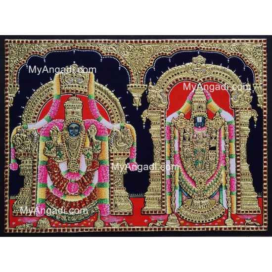 Balaji and Thaayar Tanjore Painting