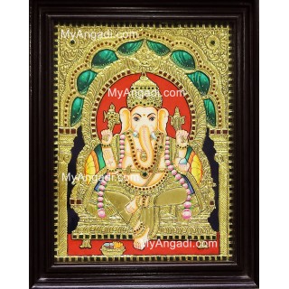 Balaji Ganesha Lakshmi Saraswathi Tanjore Painting