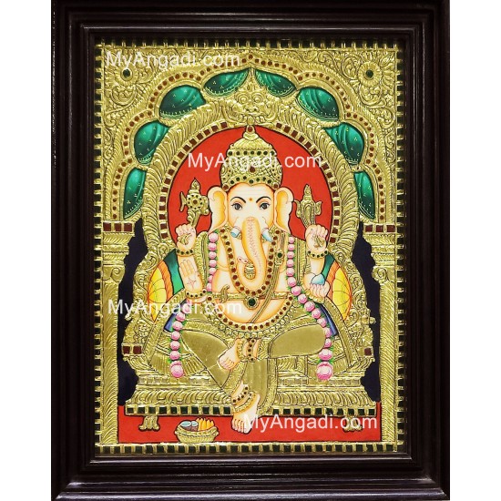 Balaji Ganesha Lakshmi Saraswathi Tanjore Painting
