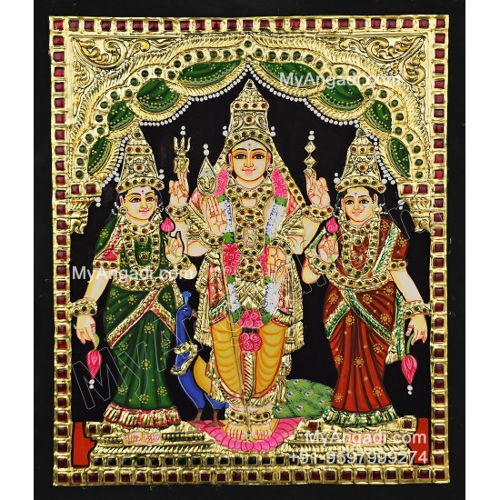 Murugan Valli Deivanai Tanjore Painting