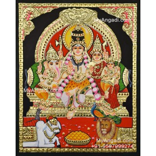 Shivan Family Tanjore Painting