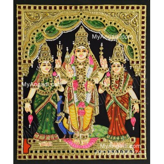 Murugan Valli Deivanai Tanjore Painting