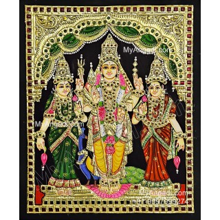 Murugan Valli Deivanai Tanjore Painting