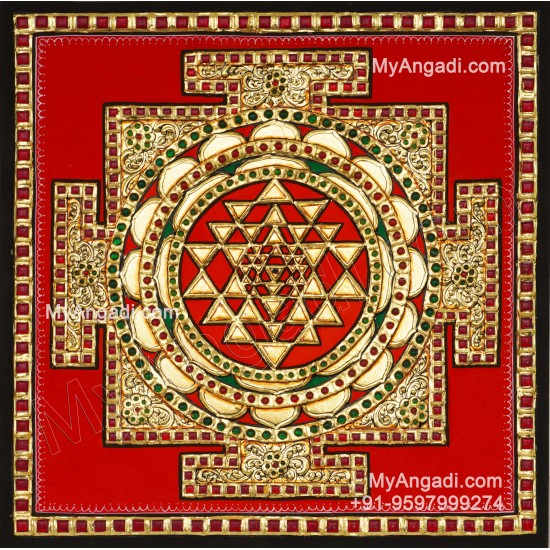 Sri Chakram Tanjore Painting