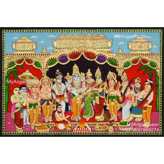 Srinivasa Kalyanam Tanjore Painting