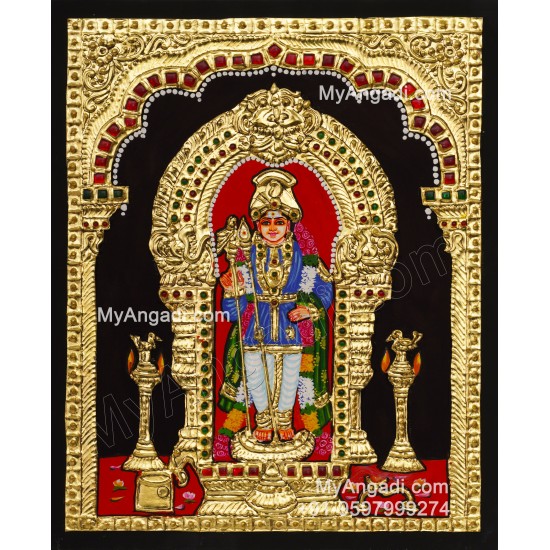 palani Raja Alangara Murugan Tanjore Painting