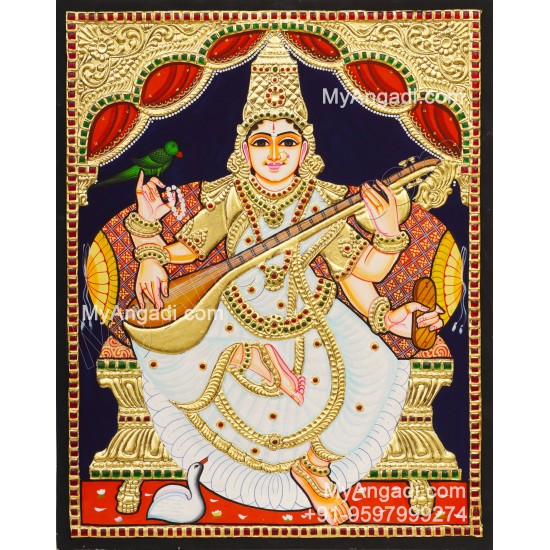 Saraswathi Tanjore Painting