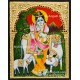 Krishna With Cow and Calf Tanjore Paintings