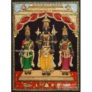 Kallazhagar 3d Embossed Tanjore Painting