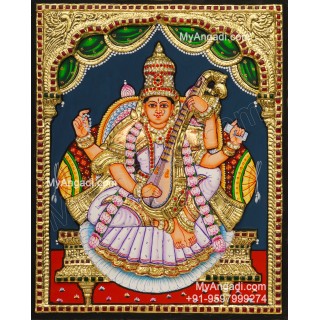 Saraswathi 3D Tanjore Painting