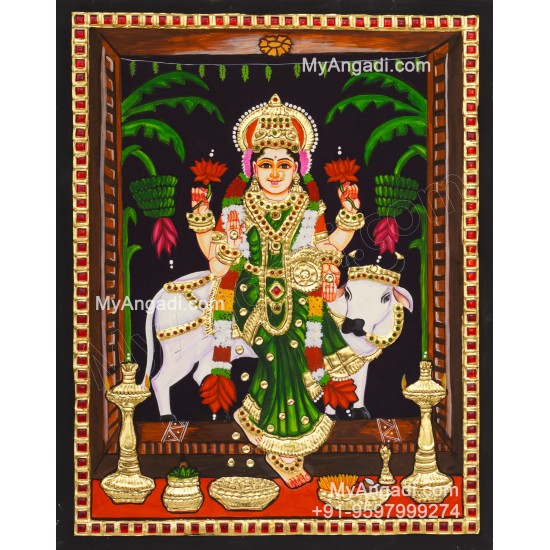 Grahalakshmi Tanjore Painting, Graha Lakshmi Tanjore Painting