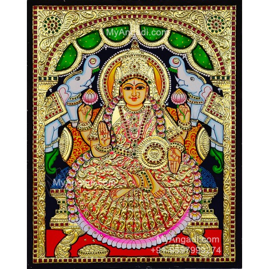 Gajalakshmi Tanjore Painting Gajalakshmi Tanjore Painting