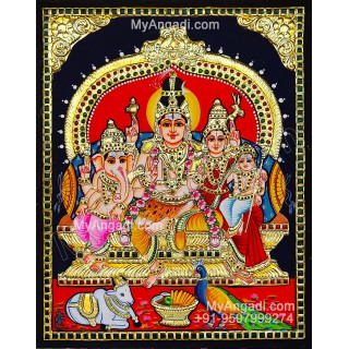 Shivan Family Tanjore Painting