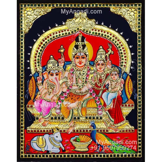 Shivan Family Tanjore Painting