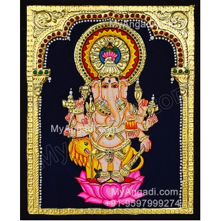 Kan Drishti Ganapathi Tanjore Painting