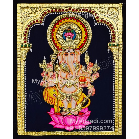 Kan Drishti Ganapathi Tanjore Painting