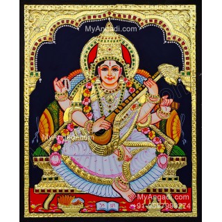 Saraswathi Tanjore Painting