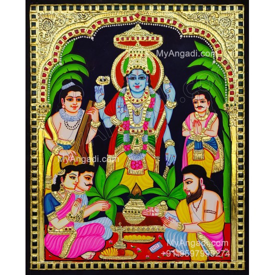 Sathya Narayana Swami Tanjore Painting Sathya Narayana Swami Tanjore Painting