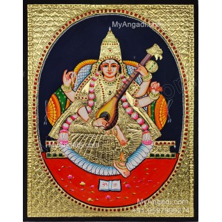 Saraswathi Tanjore Painting