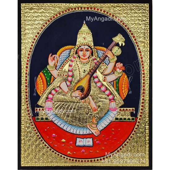 Saraswathi Tanjore Painting Saraswathi Tanjore Painting