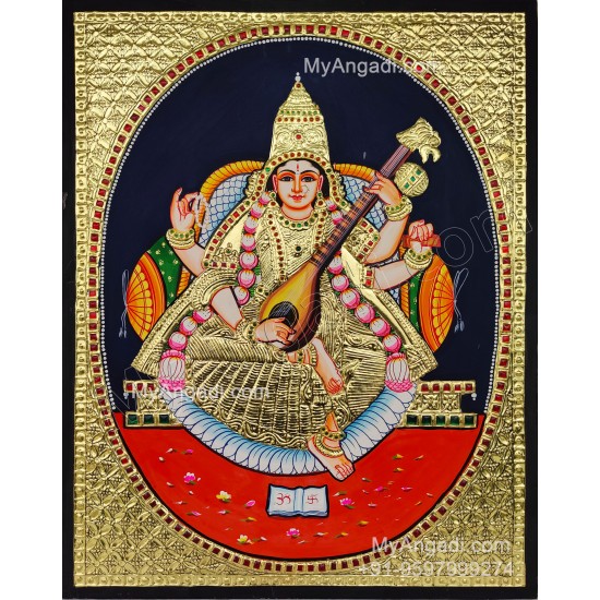 Saraswathi Tanjore Painting